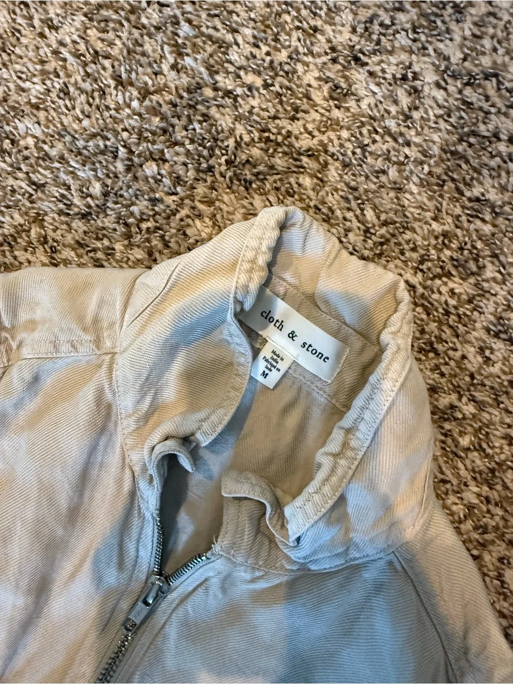 Light Beige Zip-Front Jacket - Picture 6 of 7